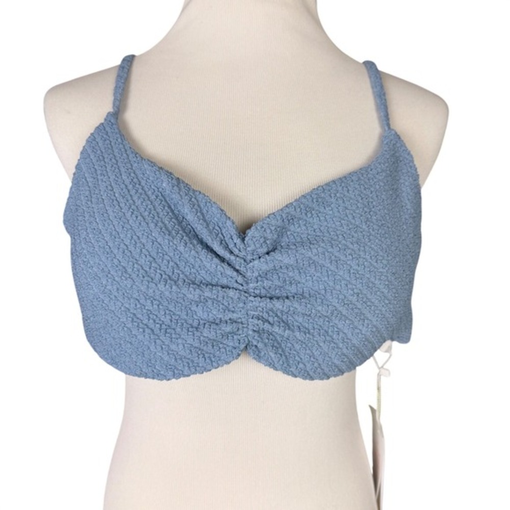 NWT Andie Women's XL Slate Blue Symi‎ Bikini Top Textured Swim Beach Summer